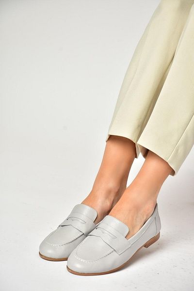 Fox Shoes S944007803 Gray Genuine Leather Women's Ballerinas