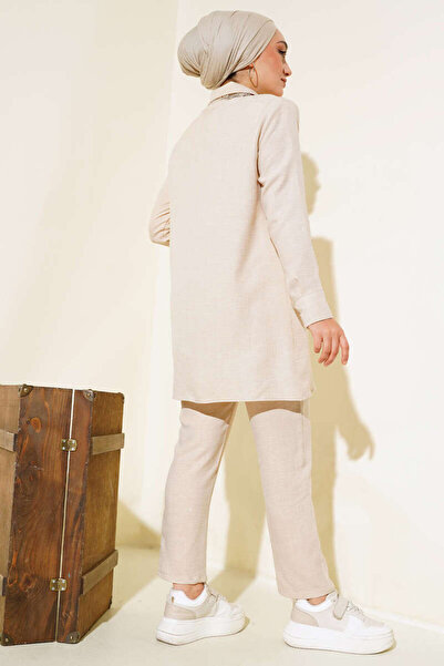 VOLT CLOTHİNG Vászon dupla női szett - golyós gomb