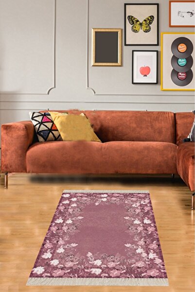 farbala Çiçek Desenli  Ve Yolluk (g.kurusu)Yıkanabilir Kaymaz Taban Leke Tutmaz Yazlık Ekonomik Salon Halısı