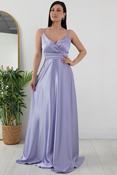 PULLIMM Saten Askılı Elbise 13384