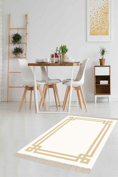 farbala Geometrik Desenli  Kaymaz Taban Leke Tutmaz Yıkanabilir İnce Yazlık E...