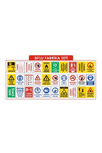 ERGÜNDOĞDU FABRİKA UYARI LEVHALARI SETİ 30'LU PAKET