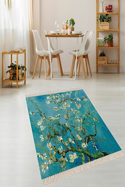 farbala Mavi Van Gogh Badem Çiçekleri Tablo Kaymaz Taban Leke Tutmaz Yıkanabi...