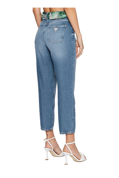 Guess Normal Bel Normal Paça Relaxed Mavi Kadın Denim Pantolon W4RA21D5912-TC0M