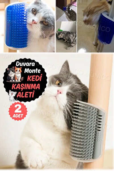 Munico 2 Adet Kediler Fırça Köşesi Kedi Gıdıklama Tarağıyla Yüzü Ovarır Kedi ...