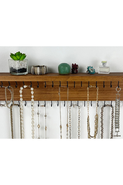 Genel Markalar 38 kanca 48 cm Takı Düzenleyici Duvara Monte, Kolye Bileklik T...