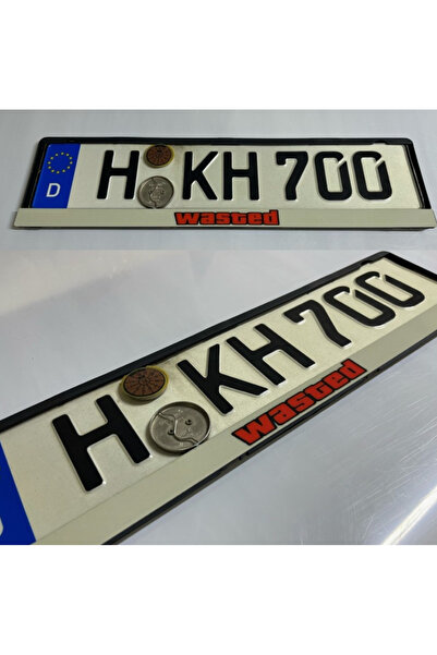 HMNL Dekor Araç Plakalığı "GTA WASTED" DESENLİ Oto Plakalık Plastik (2 ADET)