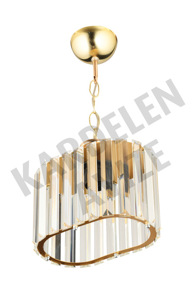 Genel Markalar Kardelen Gold Tekli Z Kristal  Taşlı Aşağı Bakan Lüks Avize