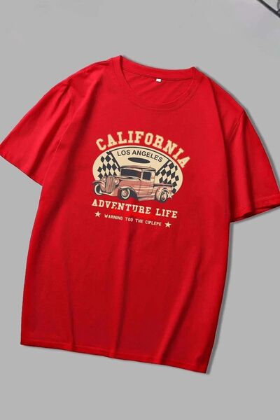 oneagılyazı تي شيرت مطبوع عليه كاليفورنيا كبير الحجم للجنسين