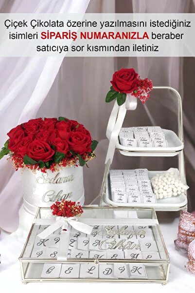 Cyz Home Gold  İkikat Sunumluk Nişan Çikolatası Kız İsteme Çiçeği Söz Nişan Ç...