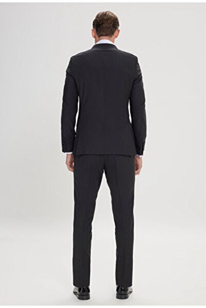 ALTINYILDIZ CLASSICS Black Tuxedo - Slim Fit, Turndown Collar, Double Breasted Wool Suit