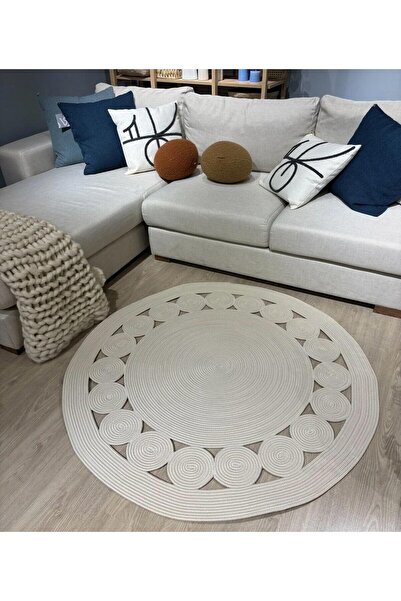 bestiva hasır jüt halı el örgüsü halı kilim yıkanabilir çift taraflı yuvarlak