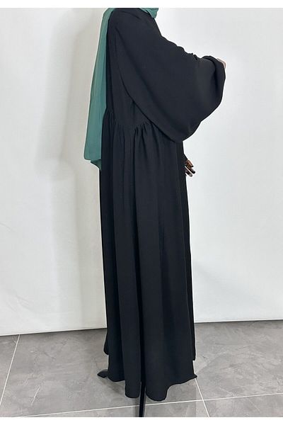 erasra class Φόρεμα Medina Silk Black Hijab - Με Πλαϊνό Ρόμπα