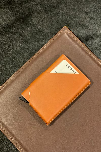 MAT Deri Genuine Leather Slim Design Card Holder with Mechanism - Handmade Wallet