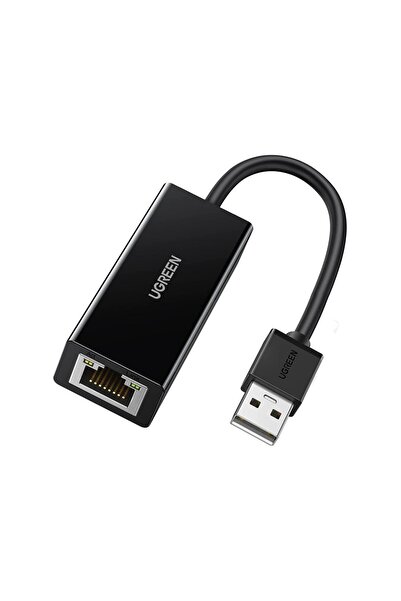 Ugreen Usb 2.0 PC Mac Konsol TV Box Ethernet Adaptorü Siyah