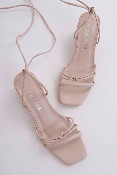 Gate29 Çıkarılabilir Bağcıklı Rahat Topuklu Sandalet Terlik | Ella Gate Shoes...