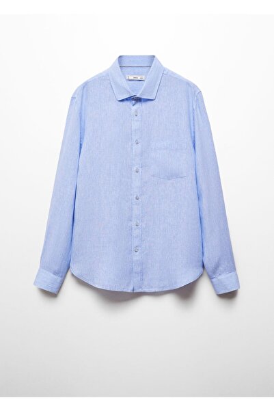 MANGO Man Klasik Kesim %100 Keten Gömlek