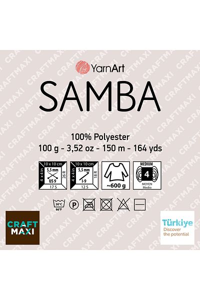 Yarnart Samba - Πλεκτό Χέρι Σχοινί Λευκό-01