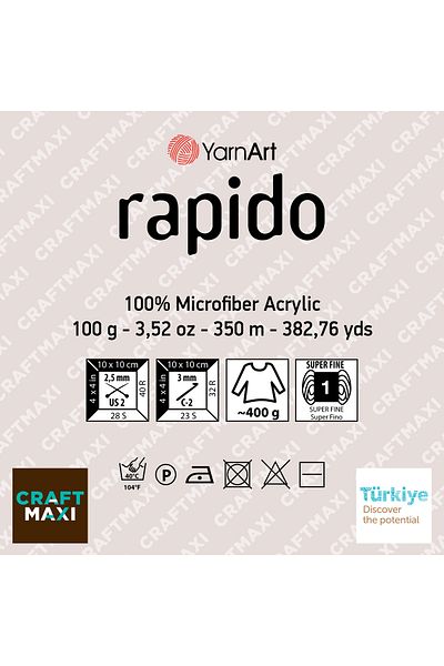 Yarnart Rapıdo - Νήμα Πλεκτομηχανής Χεριού Ανοιχτό Μωβ-684