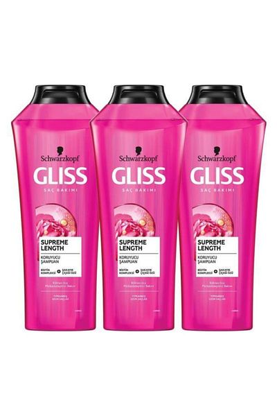 Gliss Supreme Length 400 ml Protective Shampoo - Biotin Complex and Peony Flower Extract