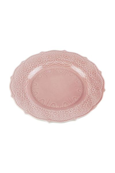KANCAEV Lace Collection Dessert Plate, 21cm. Pink Sold as a Set of 2
