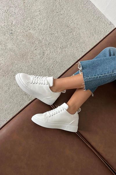 STRASWANS Papel Women's Leather Sneakers White