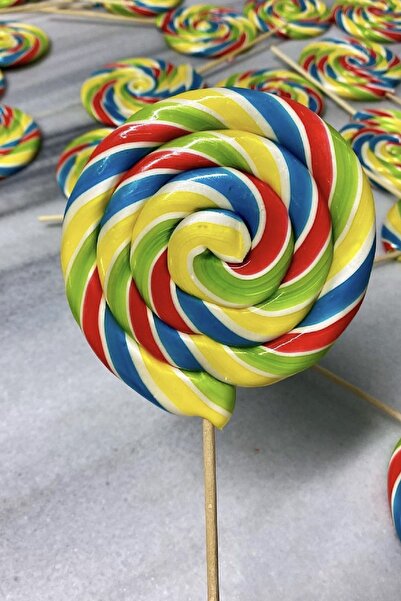 şekeyci حلوى المبتدأ 28 جرام - مصاصة ذات عصا مستديرة كبيرة، 20 قطعة