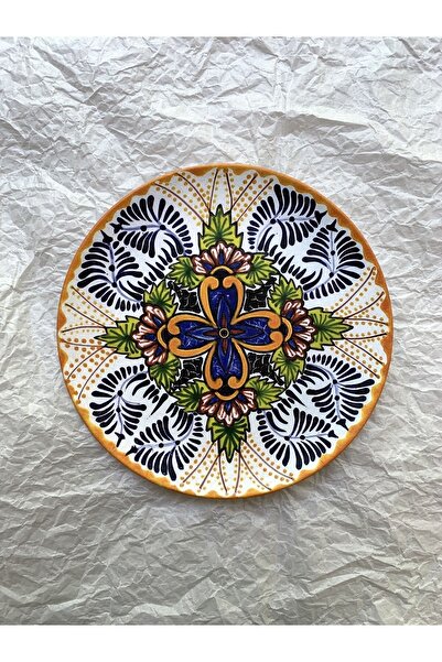 unique florya Renkli Desenli Duvar Tabağı Dekoratif Bahçe Balkon Mutfak Salon...