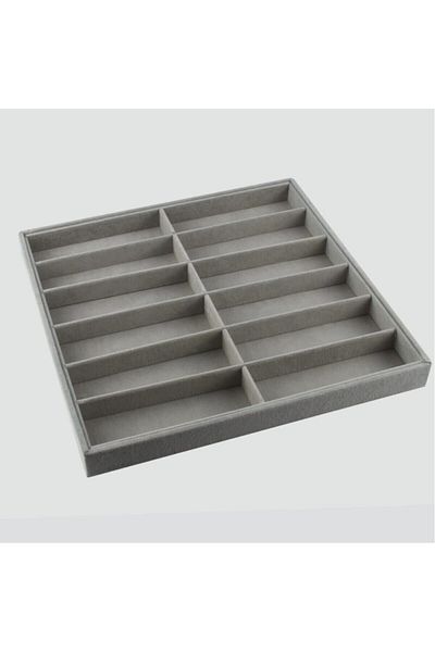 Aydın Decor Domestic Production Havana Model Suede Fabric Smoked Color 36-38 Cm Glasses Stand Inside Drawer