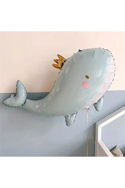 Parti Station مجموعة عيد ميلاد بالون الحوت الأخضر اللطيف