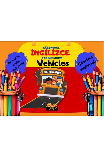 TGR PUBLICATIONS I'M Learning English - Vehicles Series (Painting, Sticker, Practice and Qr Code)