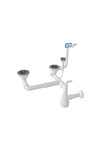 Turkuaz Çiftli Eviye Sifonu Kumanda Kollu, Taşmalı