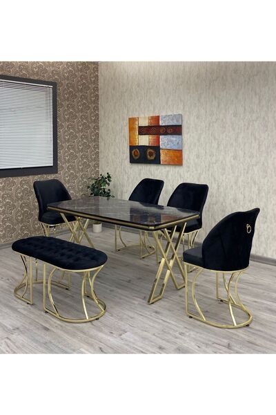 BY ORHAN GÜZEL Mutfak Masası Takımı,salon Masa Takımı 6 Kişilik Venüs Gold Sa...