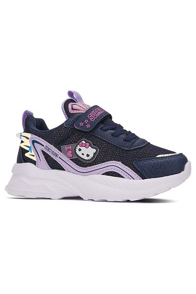 İmerShoes Pantofi de zi cu zi unisex pentru copii, albastru bleumarin, liliac, cu șireturi și velcro, talpă ușoară anti-alunecare, pantofi sport confortabili