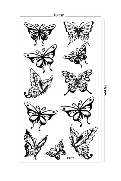 BP Tattoo Siyah Desenli Kelebek Dövmesi
