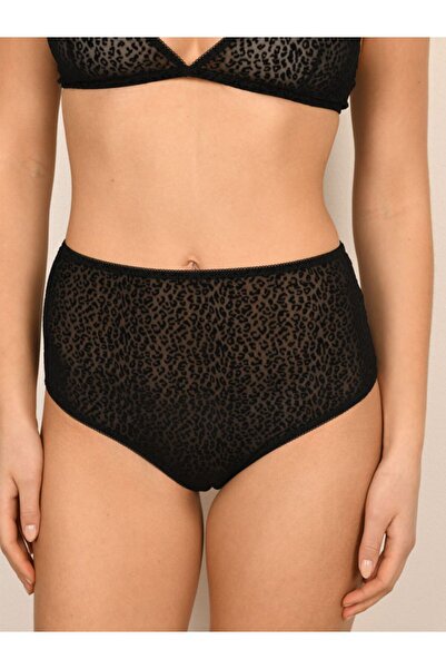 BICCA Серія Serenity Висока талія, не залишає слідів, леопардовий принт, прозорі сексуальні трусики, чорні