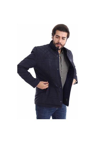 SİVAİST Sivaist Navy Blue Men's Classic Coat Jacket (NW21565)