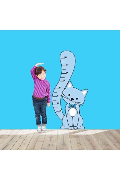 Kt Grup Slatka plava zidna nalepnica za merenje visine od mačka cm