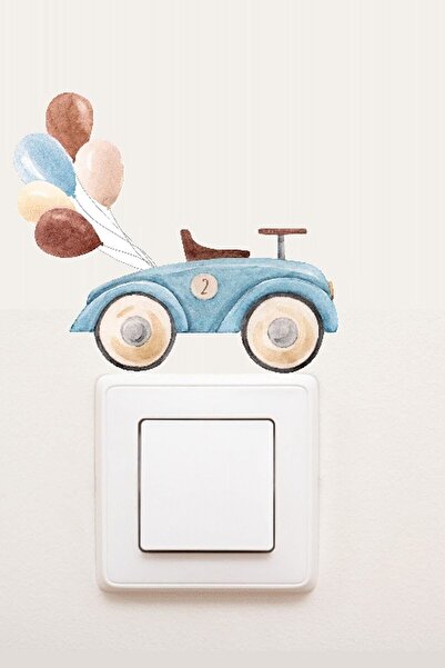 Kt Grup Cute Socket Socket Sticker - Vintage Car And Balloons