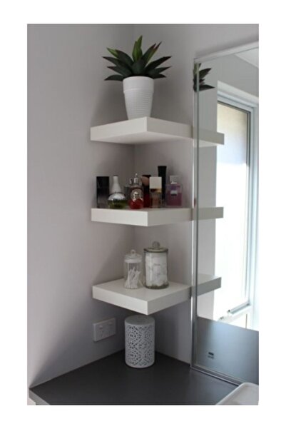 Yggdrasil Home Decor Doğal Ahşap Raf 3'lü Takım -15x15x4 Cm