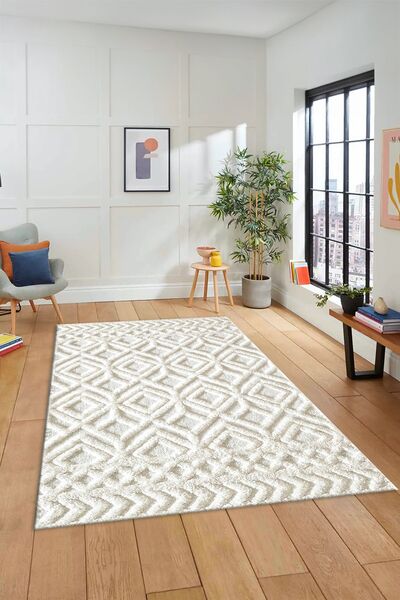 EY HOME 3D Dijital Kaymaz Taban Yıkanabilir Kilim Desen Yolluk Mutfak Salon H...