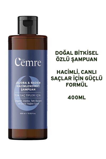 Awe Cemre Jojoba & Badem Doğal Bitkisel Özlü Şampuan 400 ml Extra Hacimlendirici Ve Dolgunlaştırıcı
