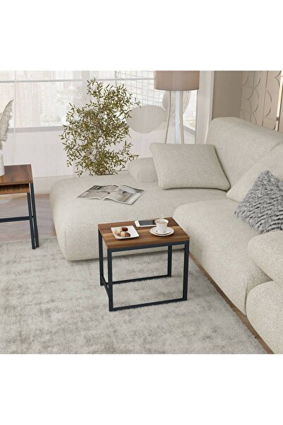 Just Home Arda Zigon Sehpa - Ceviz - 50 cm