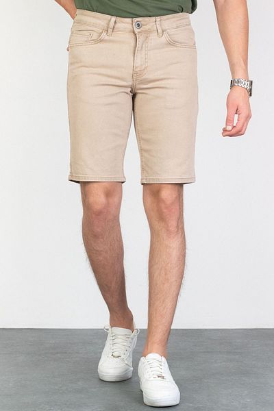 HLT JEANS Lässig geschnittene, flexible Jeansshorts aus Lycra-Denim für Herren in Beige, Hlt1944beige