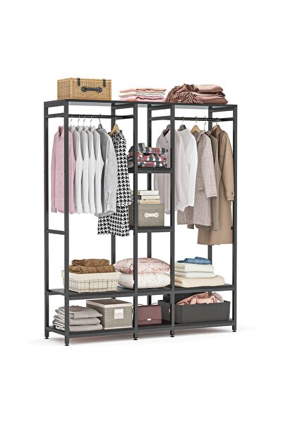 Zizuva Raflı Açık Gardırop- Açık Kıyafet Dolabı