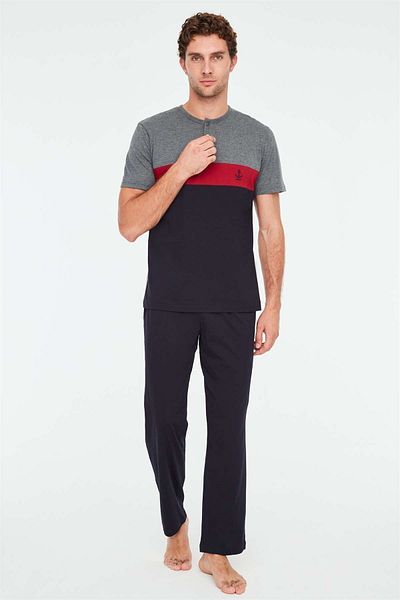 Mod Collection - Set de pijamale Antracit Melange pentru bărbați