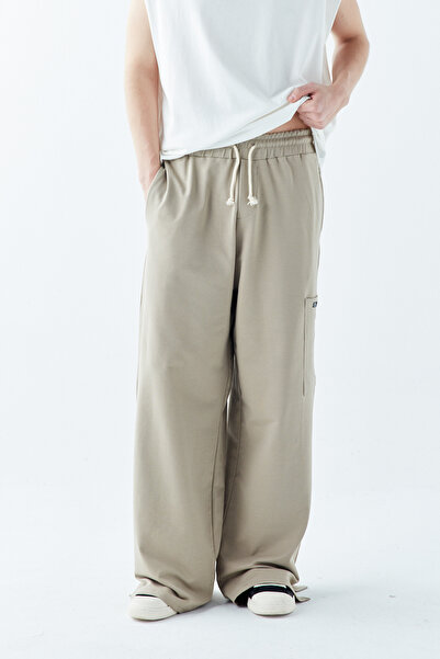 VAMOSCLO بدلة رياضية كبيرة الحجم مع تفاصيل الساق وجيب جانبي