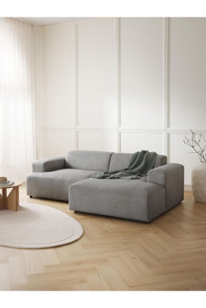 S Home Design Concept Molly Mini 2 Modül Sağ Köşe Kanepe Fitilli Gri