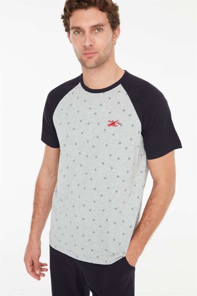 Mod Collection - Erkek Lacivert Yuvarlak Yaka Pijama Takımı