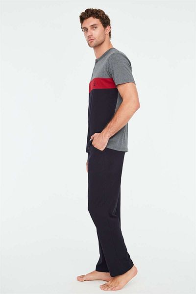 Mod Collection - Set de pijamale Antracit Melange pentru bărbați